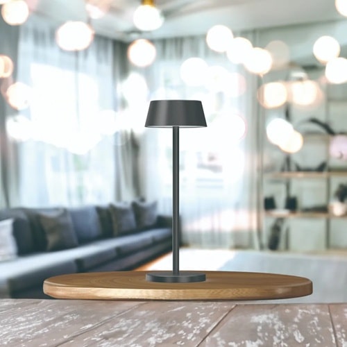 מנורת שולחן LED נטענת MTL500 MIRACASE – תאורה לבית, לעמדה ולמשרד - שחור מטאלי