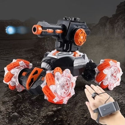 טנק פעלולים יורה כדורי מים עם שלט שעון + שלט רגיל
